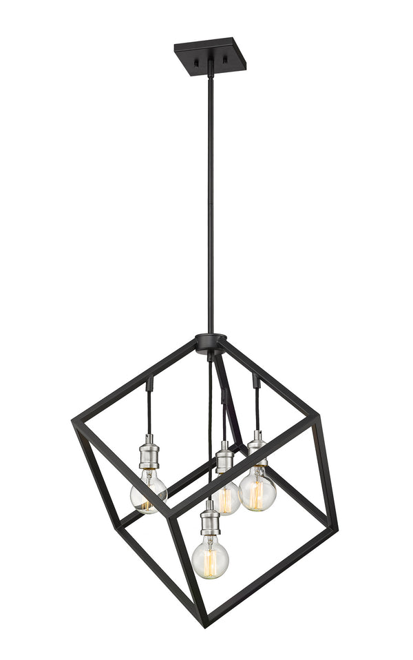 Z-Lite - 478P24-MB-BN - Four Light Pendant - Vertical - Matte Black / Brushed Nickel from Lighting & Bulbs Unlimited in Charlotte, NC