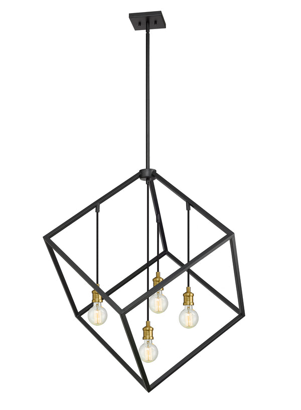 Z-Lite - 478P34-BRZ-OBR - Four Light Pendant - Vertical - Bronze / Olde Brass from Lighting & Bulbs Unlimited in Charlotte, NC