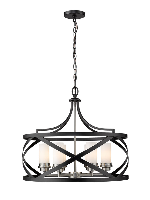 Z-Lite - 481P24-MB-BN - Six Light Pendant - Malcalester - Matte Black / Brushed Nickel from Lighting & Bulbs Unlimited in Charlotte, NC