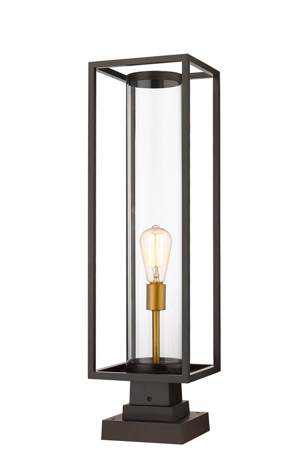 Z-Lite - 584PHBS-SQPM-DBZ - One Light Outdoor Pier Mount - Dunbroch - Deep Bronze / Outdoor Brass from Lighting & Bulbs Unlimited in Charlotte, NC