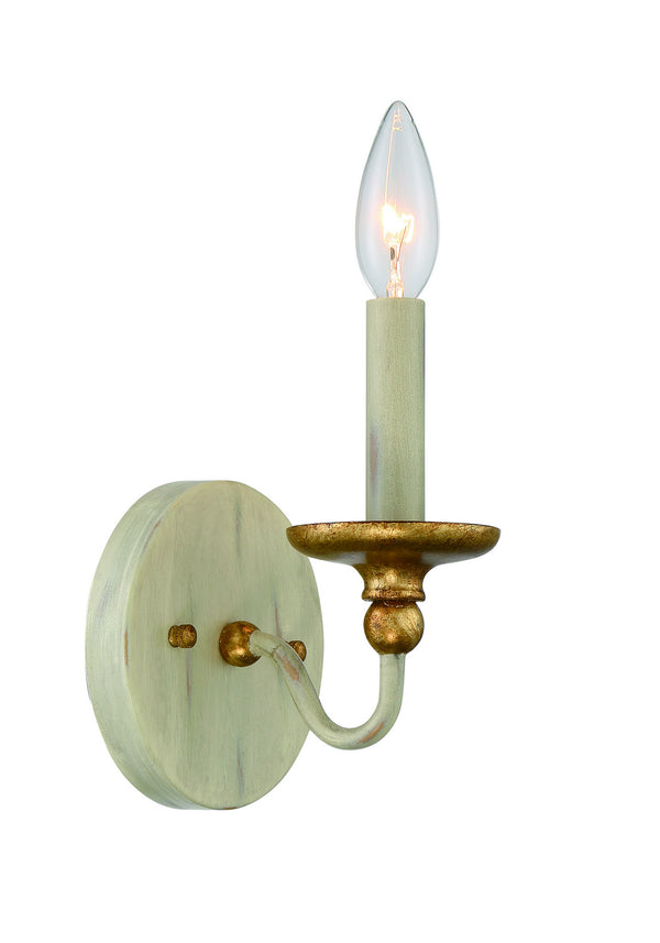 Minka-Lavery - 1041-701 - One Light Wall Sconce - Westchester County - Farm House White With Gilded G from Lighting & Bulbs Unlimited in Charlotte, NC
