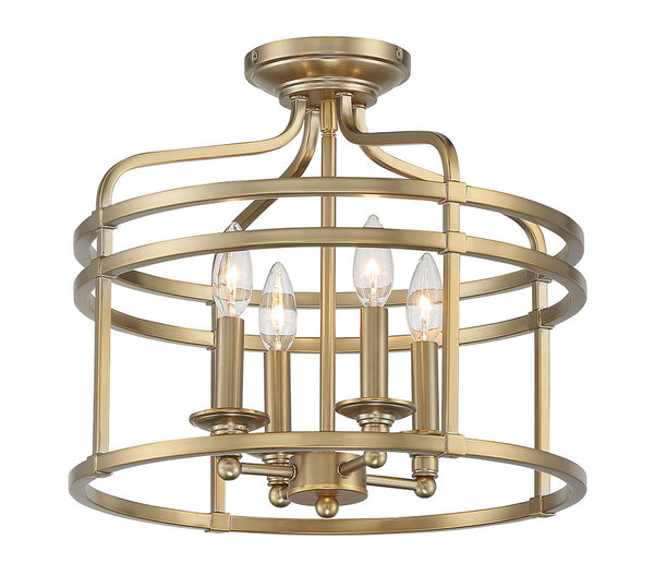 Minka-Lavery - 1094-740 - Four Light Semi Flush Mount - Covent Park - Brushed Honey Gold from Lighting & Bulbs Unlimited in Charlotte, NC