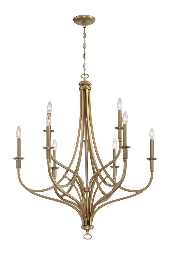 Minka-Lavery - 1099-740 - Nine Light Chandelier - Covent Park - Brushed Honey Gold from Lighting & Bulbs Unlimited in Charlotte, NC