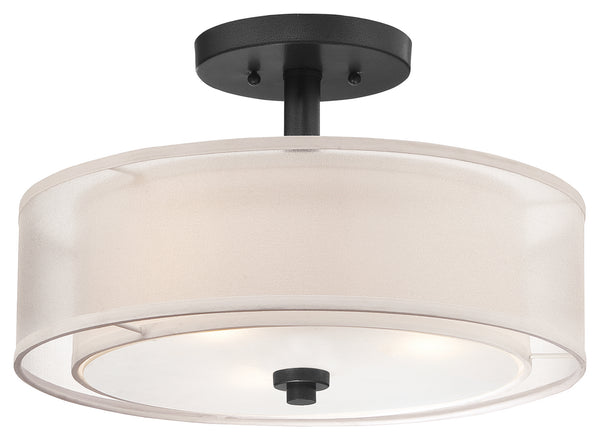 Minka-Lavery - 4107-66 - Three Light Semi Flush Mount - Parsons Studio - Sand Coal from Lighting & Bulbs Unlimited in Charlotte, NC