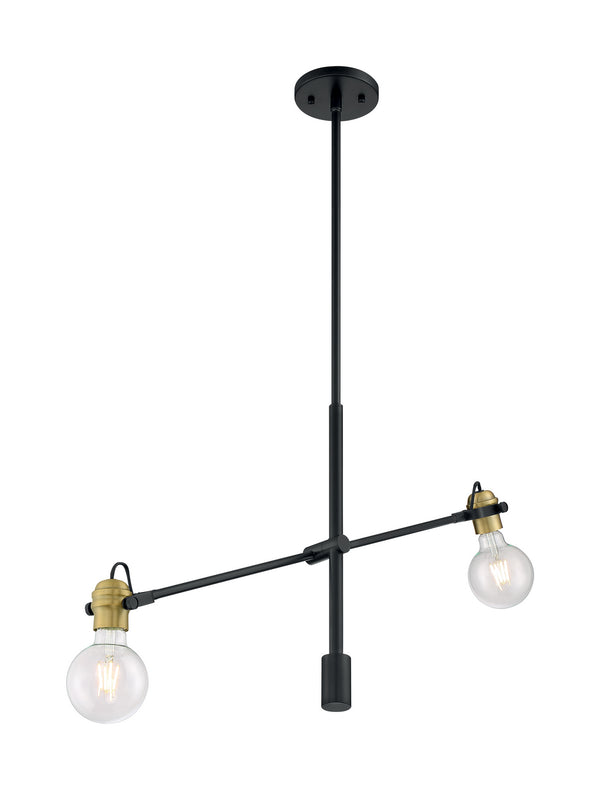 Nuvo Lighting - 60-6988 - Two Light Pendant - Mantra - Black / Brass Accents from Lighting & Bulbs Unlimited in Charlotte, NC