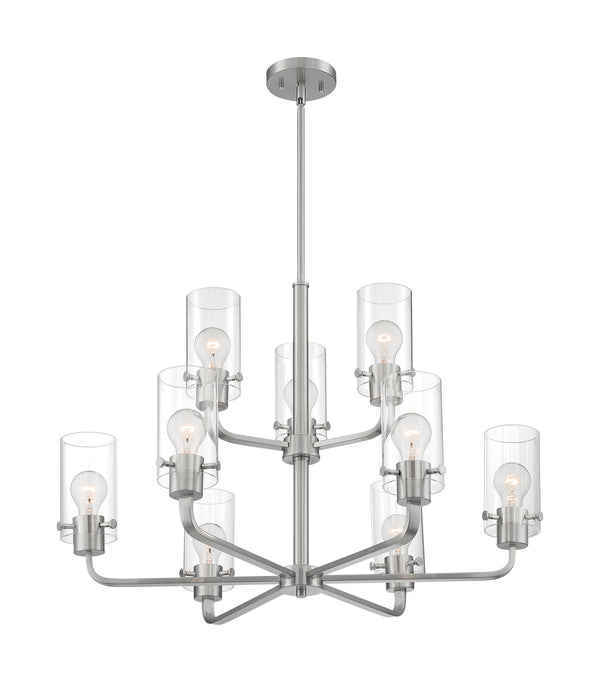 Nuvo Lighting - 60-7179 - Nine Light Chandelier - Sommerset - Brushed Nickel from Lighting & Bulbs Unlimited in Charlotte, NC