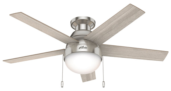 Hunter - 50278 - 46"Ceiling Fan - Anslee - Brushed Nickel from Lighting & Bulbs Unlimited in Charlotte, NC