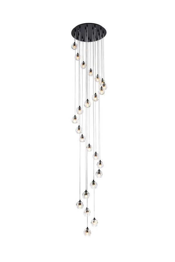 Elegant Lighting - 3505G19BK - 24 Light Pendant - Eren - Black from Lighting & Bulbs Unlimited in Charlotte, NC