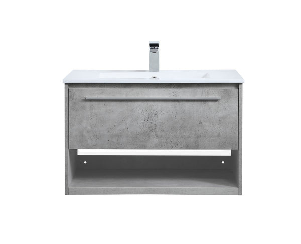 Elegant Lighting - VF43030CG - Single Bathroom Floating Vanity - Kasper - Concrete Grey from Lighting & Bulbs Unlimited in Charlotte, NC