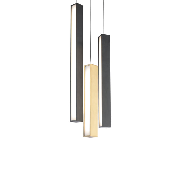 Modern Forms - PD-64803R-BK/AB-BK - LED Pendant - Chaos - Black/Aged Brass & Black from Lighting & Bulbs Unlimited in Charlotte, NC