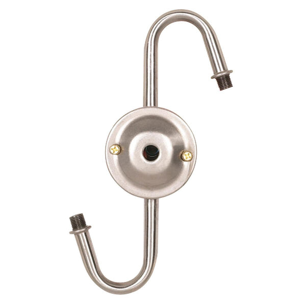 Steel ``S`` Cluster, For Medium or Candelabra, Nickel Finish, No Wire, 7`` Centers, 1/8 IP Top And 1/4 IP Bottom Cluster by Satco