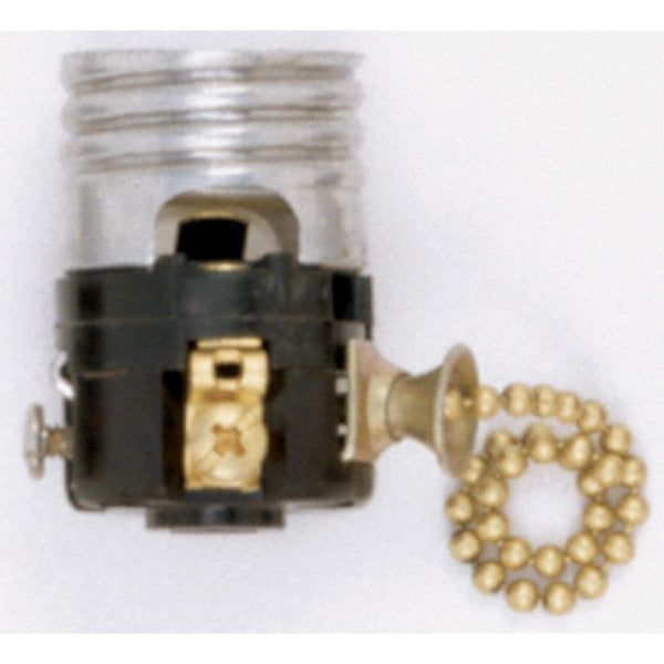 Pull Chain Interior Mechanism With Screw Terminals, Brass Chain, 660W, 250V Pull Chain Interior Mechanism With Screw Terminals by Satco