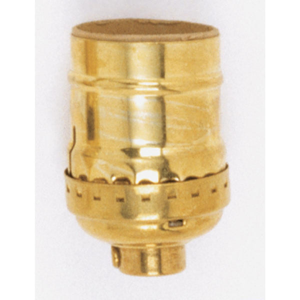 Short Keyless Socket, 1/8 IPS, 3 Piece Stamped Solid Brass, Polished Brass Finish, 660W, 250V, 250/10 Master Socket by Satco