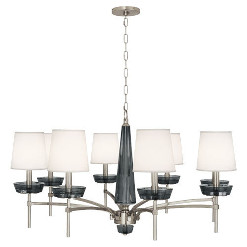 Robert Abbey - S625 - Eight Light Chandelier - Cristallo - Polished Nickel w/ Smoke Gray Crystal from Lighting & Bulbs Unlimited in Charlotte, NC