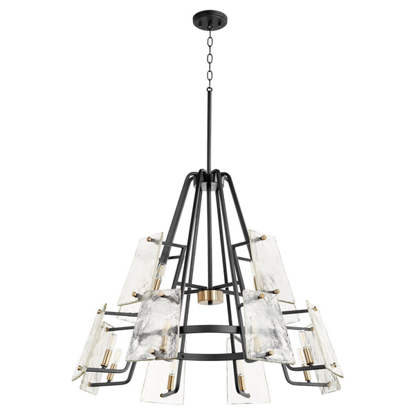 Quorum - 637-12-69 - 12 Light Chandelier - Tioga - Textured Black w/ Aged Brass from Lighting & Bulbs Unlimited in Charlotte, NC