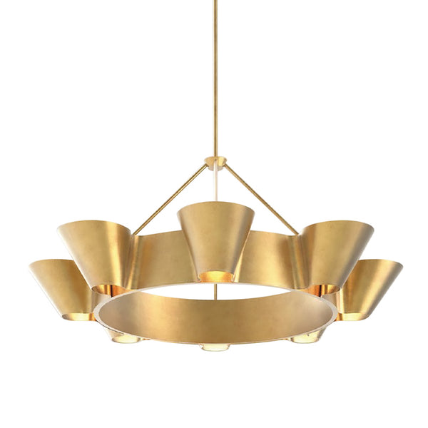 Hudson Valley - 5638-VGL - Eight Light Chandelier - Reeve - Vintage Gold Leaf from Lighting & Bulbs Unlimited in Charlotte, NC