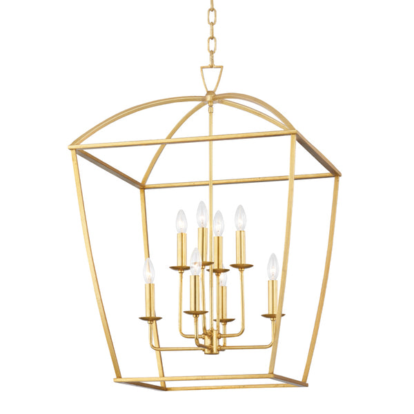 Hudson Valley - 8324-GL - Eight Light Pendant - Bryant - Gold Leaf from Lighting & Bulbs Unlimited in Charlotte, NC
