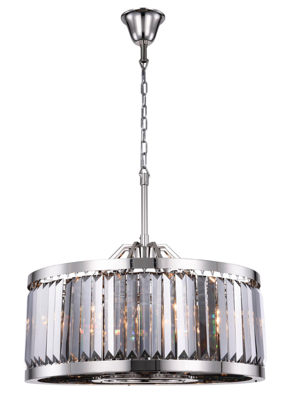 Elegant Lighting - 1233D28PN-SS/RC - Eight Light Chandelier - Chelsea - Polished Nickel from Lighting & Bulbs Unlimited in Charlotte, NC