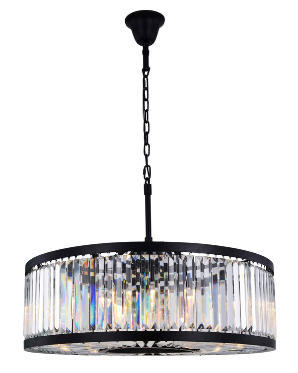 Elegant Lighting - 1233D35MB/RC - Ten Light Chandelier - Chelsea - Matte Black from Lighting & Bulbs Unlimited in Charlotte, NC
