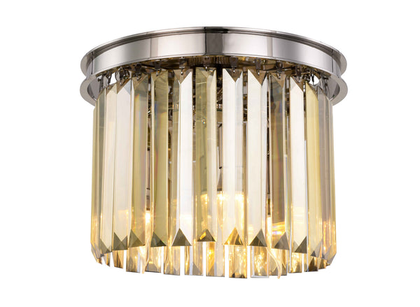 Elegant Lighting - 1238F12PN-GT/RC - Three Light Flush Mount - Sydney - Polished Nickel from Lighting & Bulbs Unlimited in Charlotte, NC