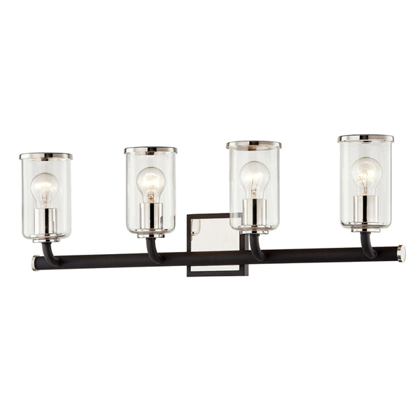 Troy Lighting - B7684-TBK/PN - Four Light Vanity - Aeon - Carbide Blk & Pol Nickel from Lighting & Bulbs Unlimited in Charlotte, NC