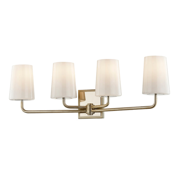 Troy Lighting - B7694-WSL/PN - Four Light Vanity - Simone - Silver Leaf Polished Nickel from Lighting & Bulbs Unlimited in Charlotte, NC