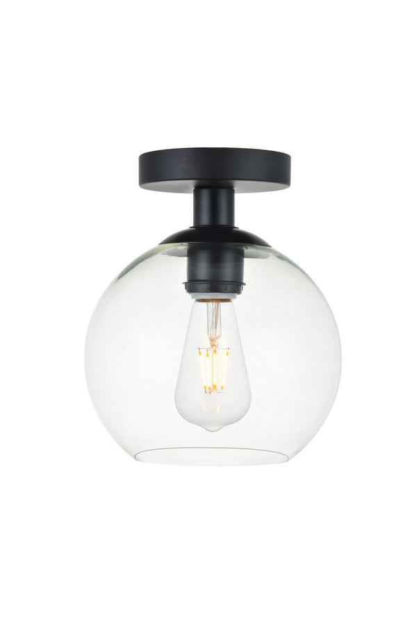 Elegant Lighting - LD2204BK - One Light Flush Mount - BAXTER - Black And Clear from Lighting & Bulbs Unlimited in Charlotte, NC