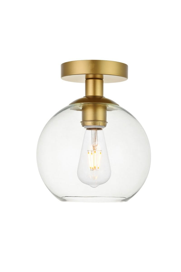 Elegant Lighting - LD2204BR - One Light Flush Mount - BAXTER - Brass And Clear from Lighting & Bulbs Unlimited in Charlotte, NC