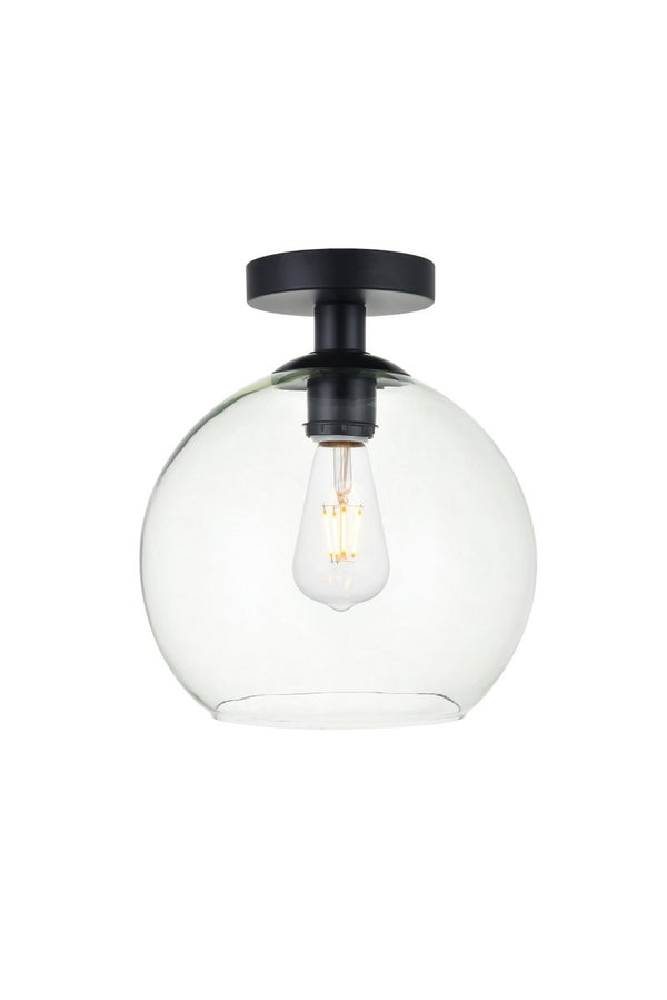 Elegant Lighting - LD2210BK - One Light Flush Mount - BAXTER - Black And Clear from Lighting & Bulbs Unlimited in Charlotte, NC