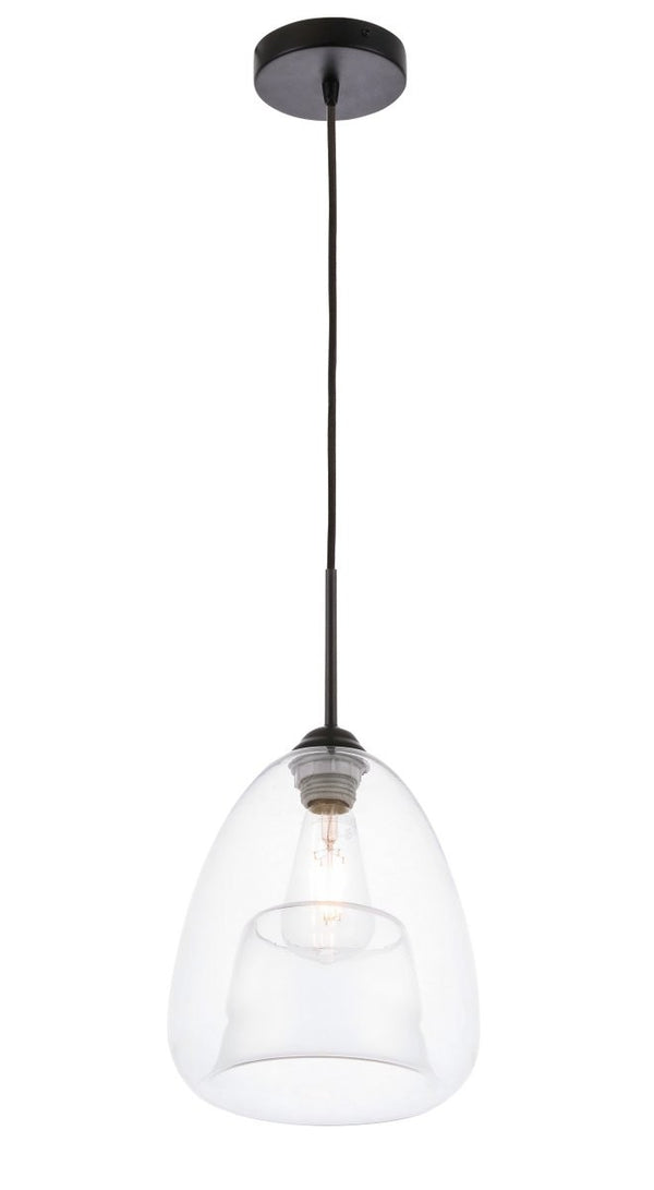 Elegant Lighting - LD5031D8BK - One Light Pendant - Kason - Black And Clear Glass from Lighting & Bulbs Unlimited in Charlotte, NC