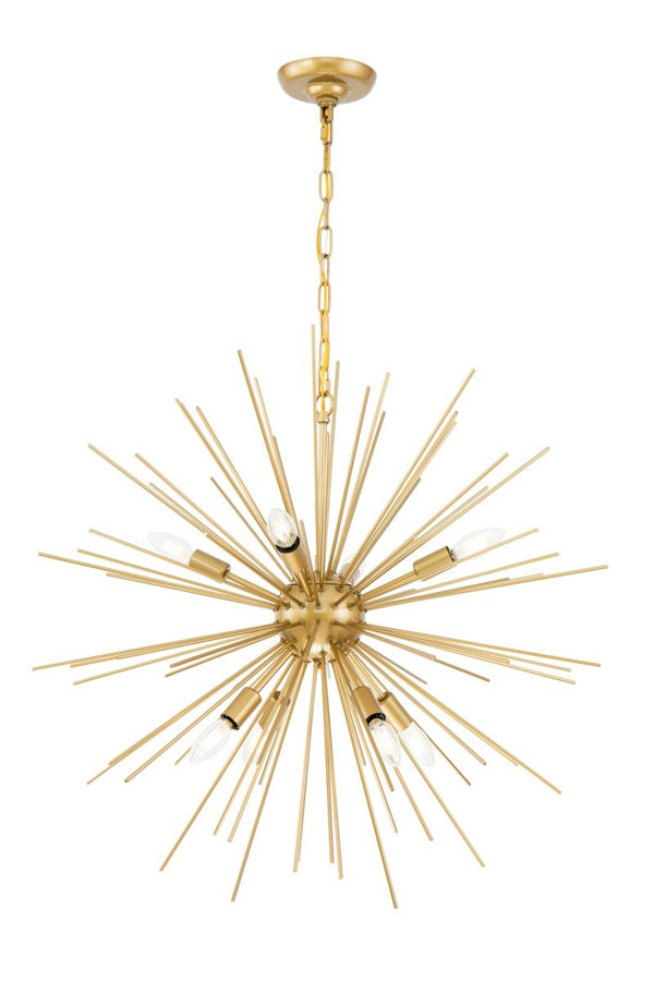 Elegant Lighting - LD5039D30BR - Eight Light Pendant - Timber - Brass from Lighting & Bulbs Unlimited in Charlotte, NC