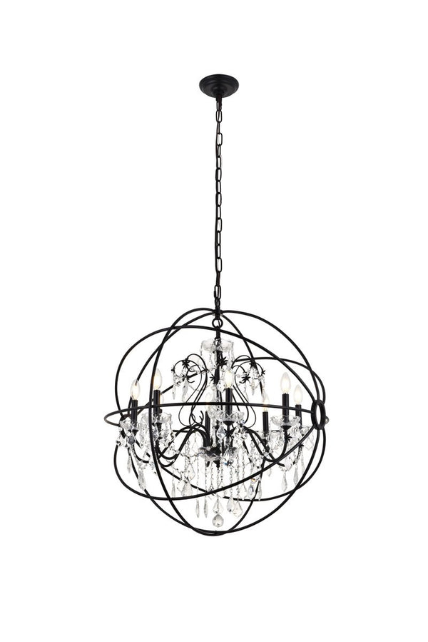 Elegant Lighting - LD8801D32BK - Eight Light Pendant - Cordelia - Black from Lighting & Bulbs Unlimited in Charlotte, NC
