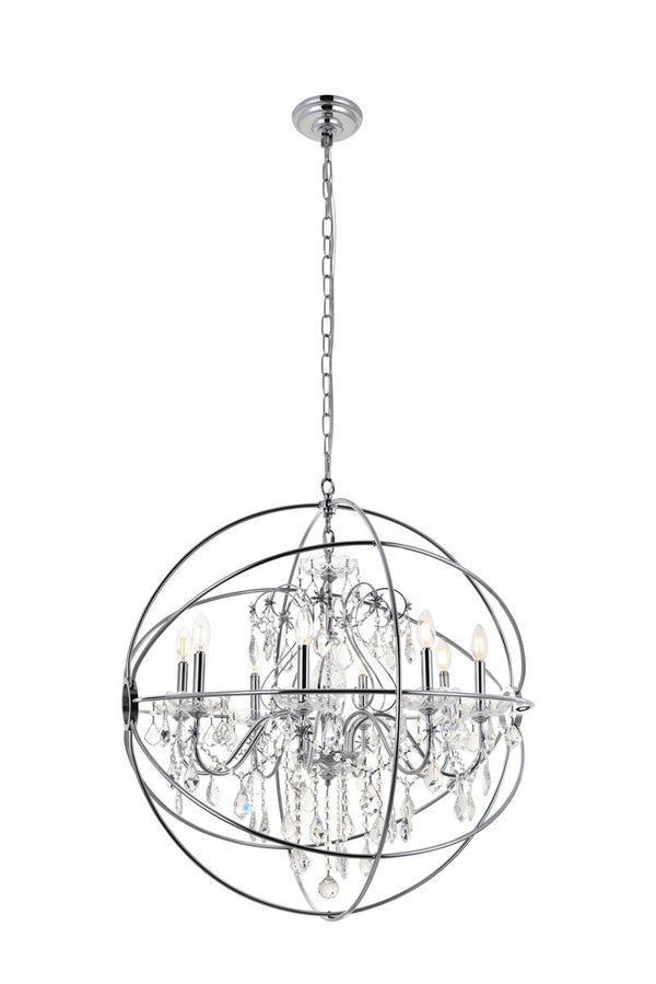 Elegant Lighting - LD8801D32C - Eight Light Pendant - Cordelia - Chrome from Lighting & Bulbs Unlimited in Charlotte, NC