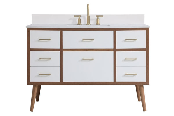 Elegant Lighting - VF41048WH-BS - Bathroom Vanity Set - Boise - White from Lighting & Bulbs Unlimited in Charlotte, NC