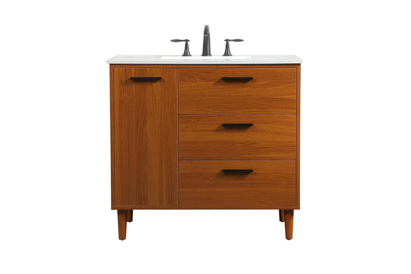 Elegant Lighting - VF47036MTK - Vanity Sink Set - Baldwin - Teak from Lighting & Bulbs Unlimited in Charlotte, NC