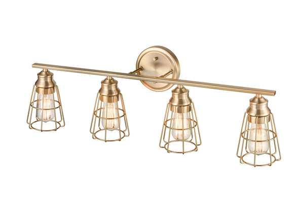 Millennium - 3384-MG - Four Light Vanity - Modern Gold from Lighting & Bulbs Unlimited in Charlotte, NC