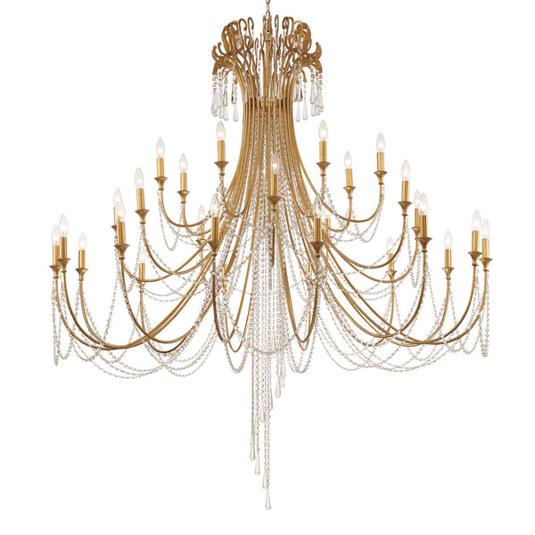 Crystorama - ARC-1929-GA-CL-MWP - 28 Light Chandelier - Arcadia - Antique Gold from Lighting & Bulbs Unlimited in Charlotte, NC