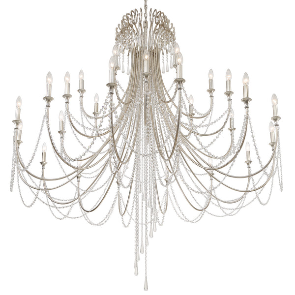 Crystorama - ARC-1929-SA-CL-MWP - 28 Light Chandelier - Arcadia - Antique Silver from Lighting & Bulbs Unlimited in Charlotte, NC
