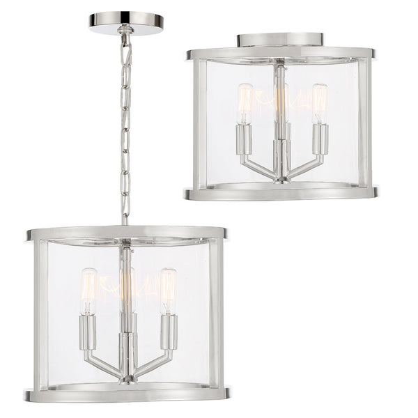 Crystorama - DEV-B8003-PN - Three Light Lantern - Devon - Polished Nickel from Lighting & Bulbs Unlimited in Charlotte, NC