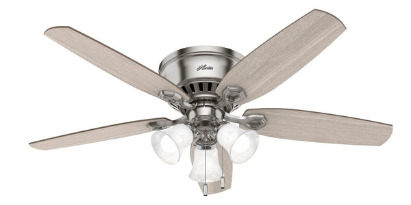 Hunter - 51112 - 52"Ceiling Fan - Builder - Brushed Nickel from Lighting & Bulbs Unlimited in Charlotte, NC