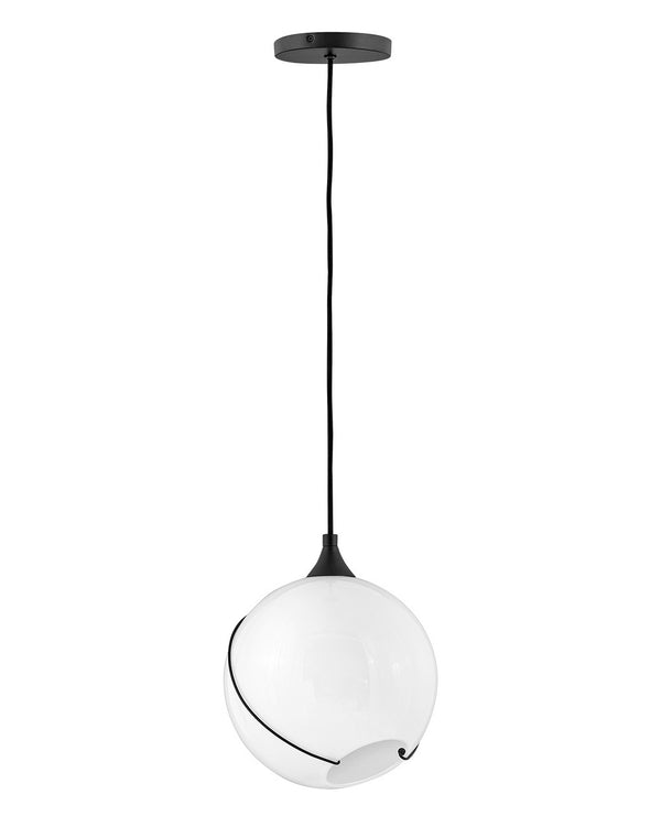 Hinkley - 30303BLK-WH - LED Pendant - Skye - Black with Cased Opal glass from Lighting & Bulbs Unlimited in Charlotte, NC