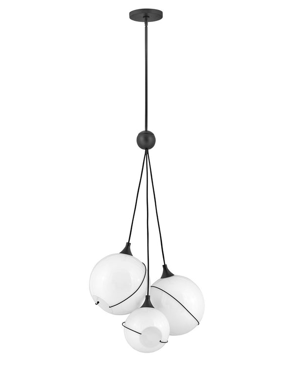 Hinkley - 30304BLK-WH - LED Pendant - Skye - Black with Cased Opal glass from Lighting & Bulbs Unlimited in Charlotte, NC