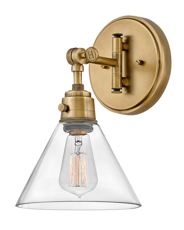 Hinkley - 3691HB-CL - LED Wall Sconce - Arti - Heritage Brass with Clear glass from Lighting & Bulbs Unlimited in Charlotte, NC