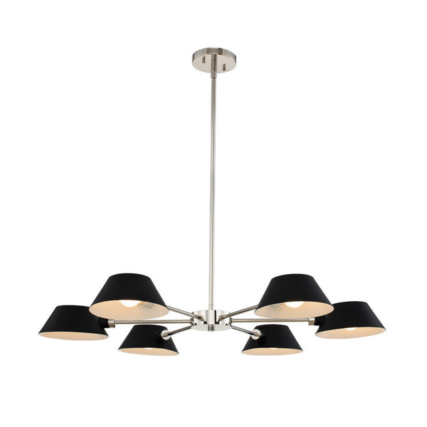 Kalco - 514172BPN - Six Light Chandelier - Bruno - Matte Black w/ Polished Nickel from Lighting & Bulbs Unlimited in Charlotte, NC