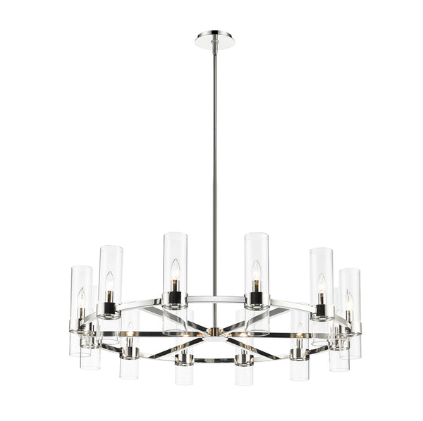 Z-Lite - 4008-12PN - 12 Light Chandelier - Datus - Polished Nickel from Lighting & Bulbs Unlimited in Charlotte, NC