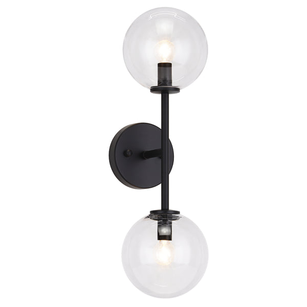 Matteo Lighting - W81702BKCL - Two Light Wall Sconce - Novo from Lighting & Bulbs Unlimited in Charlotte, NC