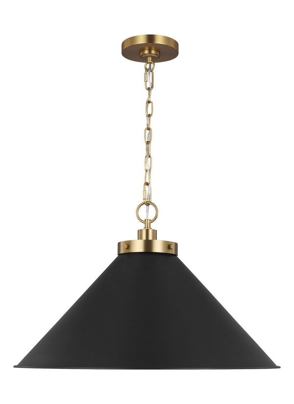 Visual Comfort Studio - CP1311MBKBBS - One Light Pendant - Wellfleet - Midnight Black and Burnished Brass from Lighting & Bulbs Unlimited in Charlotte, NC