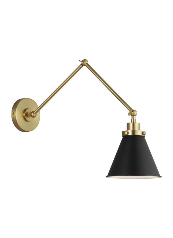 Visual Comfort Studio - CW1151MBKBBS - One Light Wall Sconce - Wellfleet - Midnight Black and Burnished Brass from Lighting & Bulbs Unlimited in Charlotte, NC