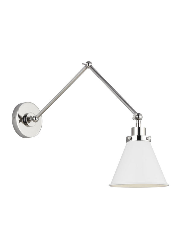 Visual Comfort Studio - CW1151MWTPN - One Light Wall Sconce - Wellfleet - Matte White and Polished Nickel from Lighting & Bulbs Unlimited in Charlotte, NC