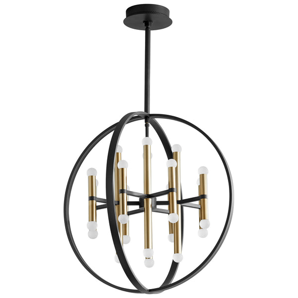 Oxygen - 3-684-1540 - LED Chandelier - Nero - Black/Aged Brass from Lighting & Bulbs Unlimited in Charlotte, NC